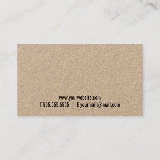 Professioneel minimalistisch kraftpapier visitekaartje (Achterkant)