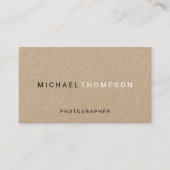 Professioneel minimalistisch kraftpapier visitekaartje (Voorkant)