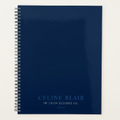 Professioneel minimalistisch legant marineblauw planner (Voorkant)