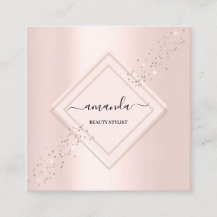 Professioneel minimalistisch Lijst Roze roze roze  Vierkante Visitekaartje