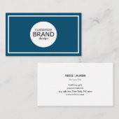 Professioneel minimalistisch marineblauw wit Lijst Visitekaartje (Voorkant / Achterkant)