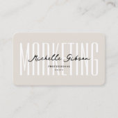 Professioneel minimalistisch marketing zandmonogra visitekaartje (Voorkant)