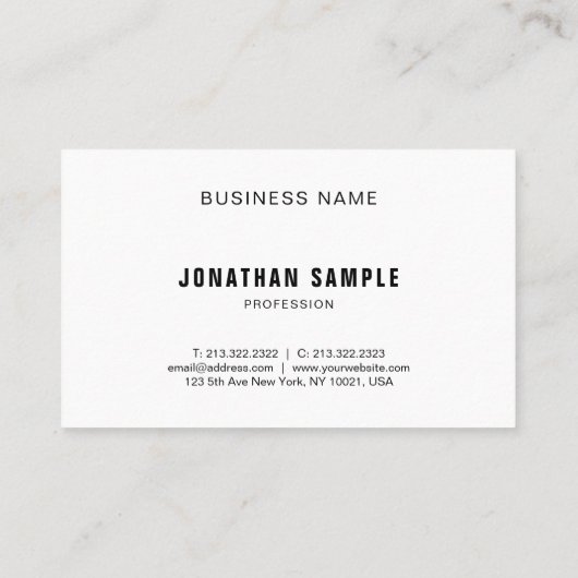 Professioneel, minimalistisch, modern B&W-platform Visitekaartje (Achterkant)