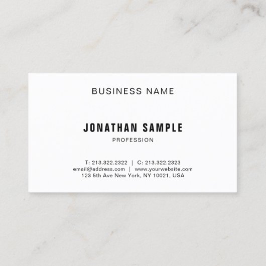 Professioneel, minimalistisch, modern B&W-platform Visitekaartje (Achterkant)