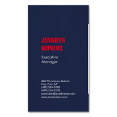 Professioneel minimalistisch modern blauw rood magnetisch visitekaartje (Voorkant Verticaal)