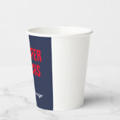 Professioneel minimalistisch modern blauw rood papieren bekers (Links)