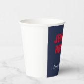 Professioneel minimalistisch modern blauw rood papieren bekers (Rechts)