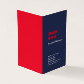 Professioneel minimalistisch modern blauw rood visitekaartje (Buitenkant)