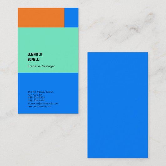 Professioneel, minimalistisch, modern blauw visitekaartje