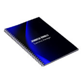 Professioneel minimalistisch modern blauw voeg uw  notitieboek (Rechterzijde)