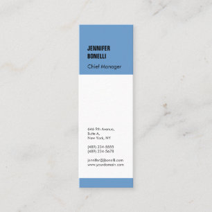 Professioneel, minimalistisch, modern blauw wit mini visitekaartje