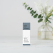 Professioneel, minimalistisch, modern blauw wit mini visitekaartje (Staand voorkant)