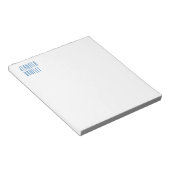 Professioneel minimalistisch modern blauw wit notitieblok (Schuin)