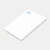 Professioneel minimalistisch modern blauw wit post-it® notes (Schuin)