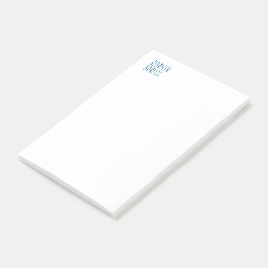 Professioneel minimalistisch modern blauw wit post-it® notes (Schuin)