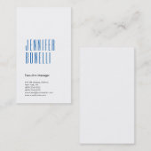 Professioneel minimalistisch modern blauw wit visitekaartje (Voorkant / Achterkant)
