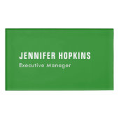 Professioneel minimalistisch modern bosgroen naambadge (Voorkant)
