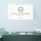 Professioneel minimalistisch modern cirkelmonogram spandoek (Beurs)