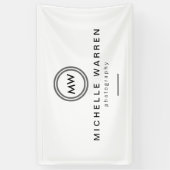 Professioneel minimalistisch modern cirkelmonogram spandoek (Verticaal)