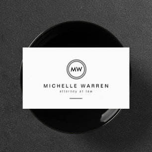 Professioneel minimalistisch modern cirkelmonogram visitekaartje