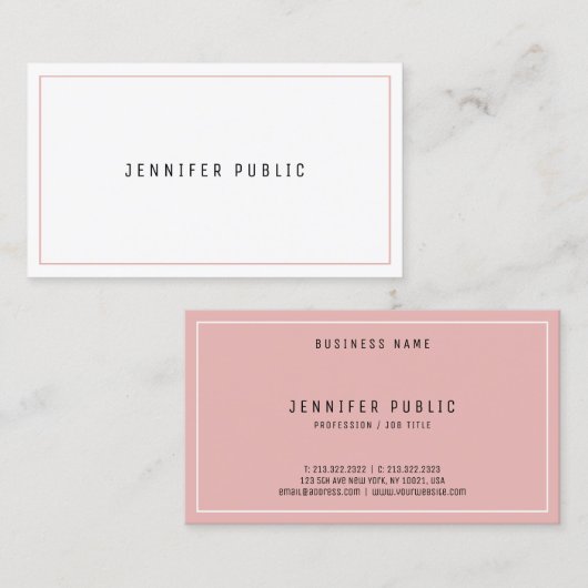 Professioneel minimalistisch modern design elegant visitekaartje (Voorkant / Achterkant)