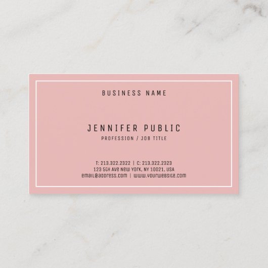 Professioneel minimalistisch modern design elegant visitekaartje (Achterkant)