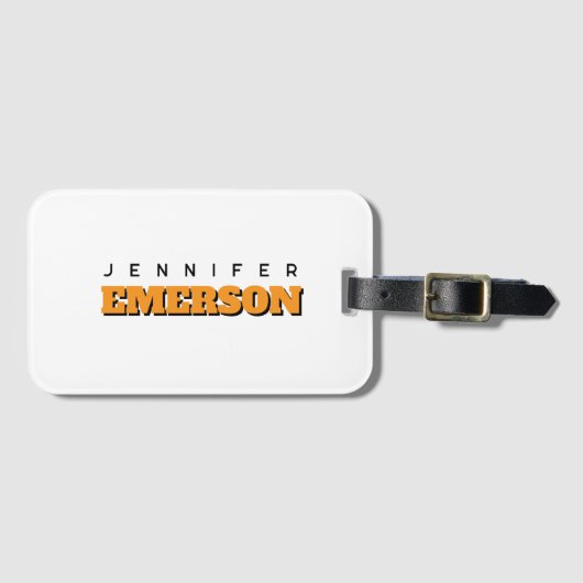 Professioneel minimalistisch modern eenvoudig bagagelabel (Voorkant (horizontaal))