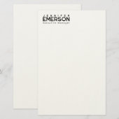 Professioneel minimalistisch modern eenvoudig briefpapier (Voorkant / Achterkant)