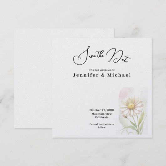 Professioneel Minimalistisch Modern Eenvoudig Save The Date (Voorkant / Achterkant)