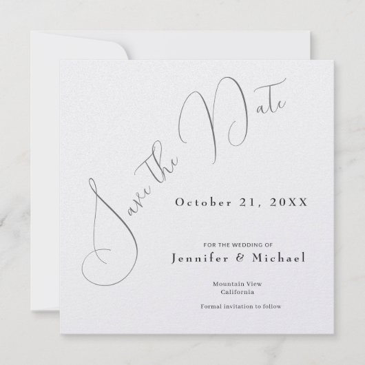Professioneel Minimalistisch Modern Eenvoudig Save The Date (Voorkant)