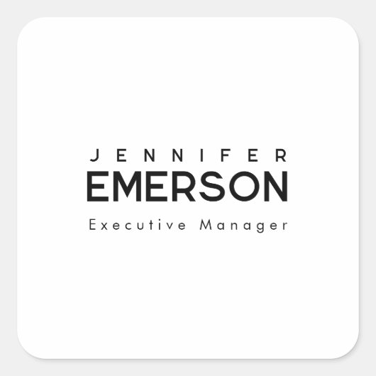 Professioneel minimalistisch modern eenvoudig vierkante sticker (Voorkant)