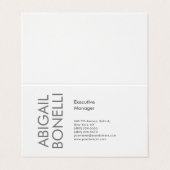Professioneel minimalistisch modern eenvoudig visitekaartje (Buitenkant ongevouwen)