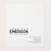 Professioneel minimalistisch modern eenvoudig visitekaartje (Buitenkant ongevouwen)