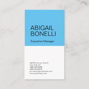 Professioneel minimalistisch modern effen blauw wi visitekaartje