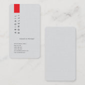 Professioneel minimalistisch modern effen grijs visitekaartje (Voorkant / Achterkant)