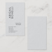 Professioneel minimalistisch modern effen grijs visitekaartje (Voorkant / Achterkant)