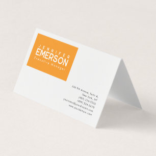 Professioneel minimalistisch modern effen oranje w visitekaartje