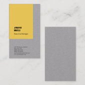 Professioneel, minimalistisch, modern geel grijs visitekaartje (Voorkant / Achterkant)