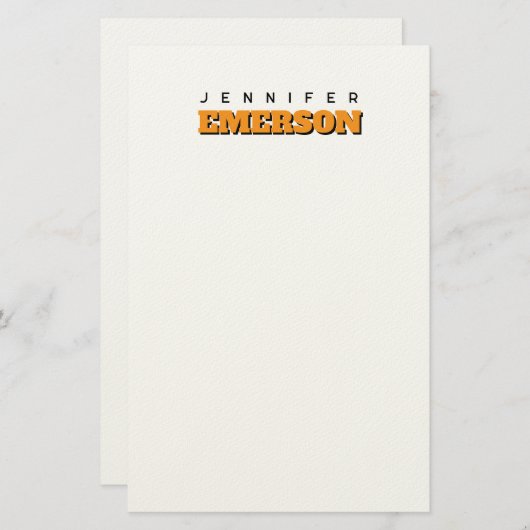 Professioneel minimalistisch modern gewoon naam briefpapier (Voorkant / Achterkant)