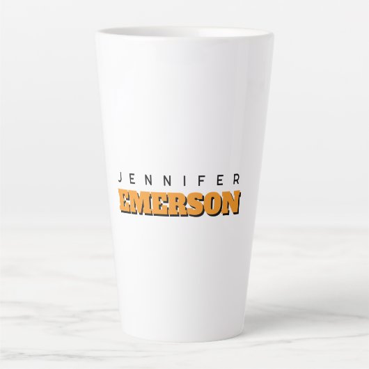 Professioneel minimalistisch modern gewoon naam latte mok (Voorkant)