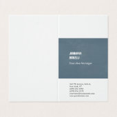 Professioneel minimalistisch modern grijs blauw wi visitekaartje (Buitenkant ongevouwen)