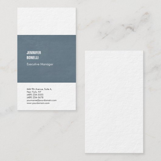 Professioneel minimalistisch modern grijs blauw wi visitekaartje (Voorkant / Achterkant)