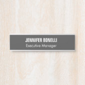 Professioneel, minimalistisch, modern grijs deurbordje (Voorkant)