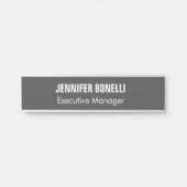 Professioneel, minimalistisch, modern grijs deurbordje (Voorkant)