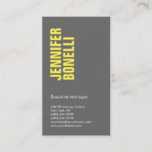 Professioneel minimalistisch modern grijs geel lin visitekaartje (Voorkant)