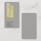 Professioneel, minimalistisch, modern, grijs geel visitekaartje (Voorkant / Achterkant)