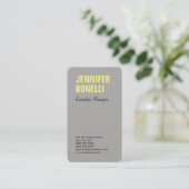 Professioneel, minimalistisch, modern, grijs geel visitekaartje (Staand voorkant)