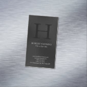 Professioneel minimalistisch modern grijs monogram magnetisch visitekaartje (Voorbeeld)