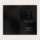 Professioneel minimalistisch modern grijs monogram visitekaartje (Buitenkant ongevouwen)