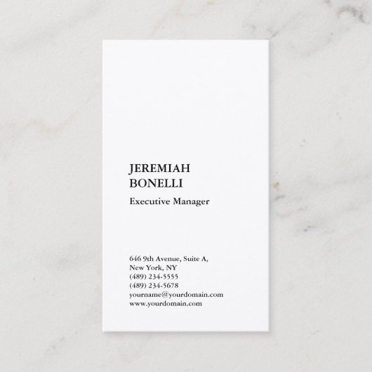 Professioneel, minimalistisch, modern, hoogwaardig visitekaartje (Voorkant)